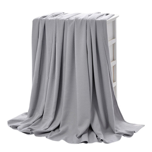 Breathable Summer Blanket Waffle Throw Blanket Air Conditioning Blanket Grey