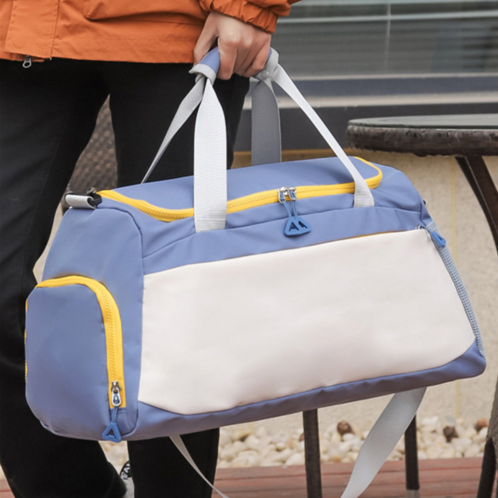 Gym Duffle Bag Travel Weekender Bag with Shoe Compartment Blue