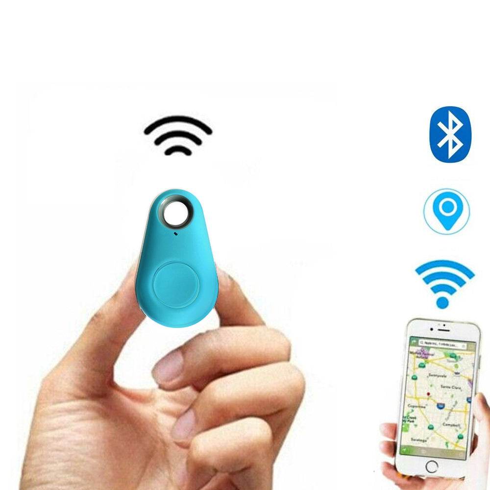 Wireless Smart GPS Tracker Bluetooth Alarm Locator for Kids Pets Wallet Keys Anti Lost Blue