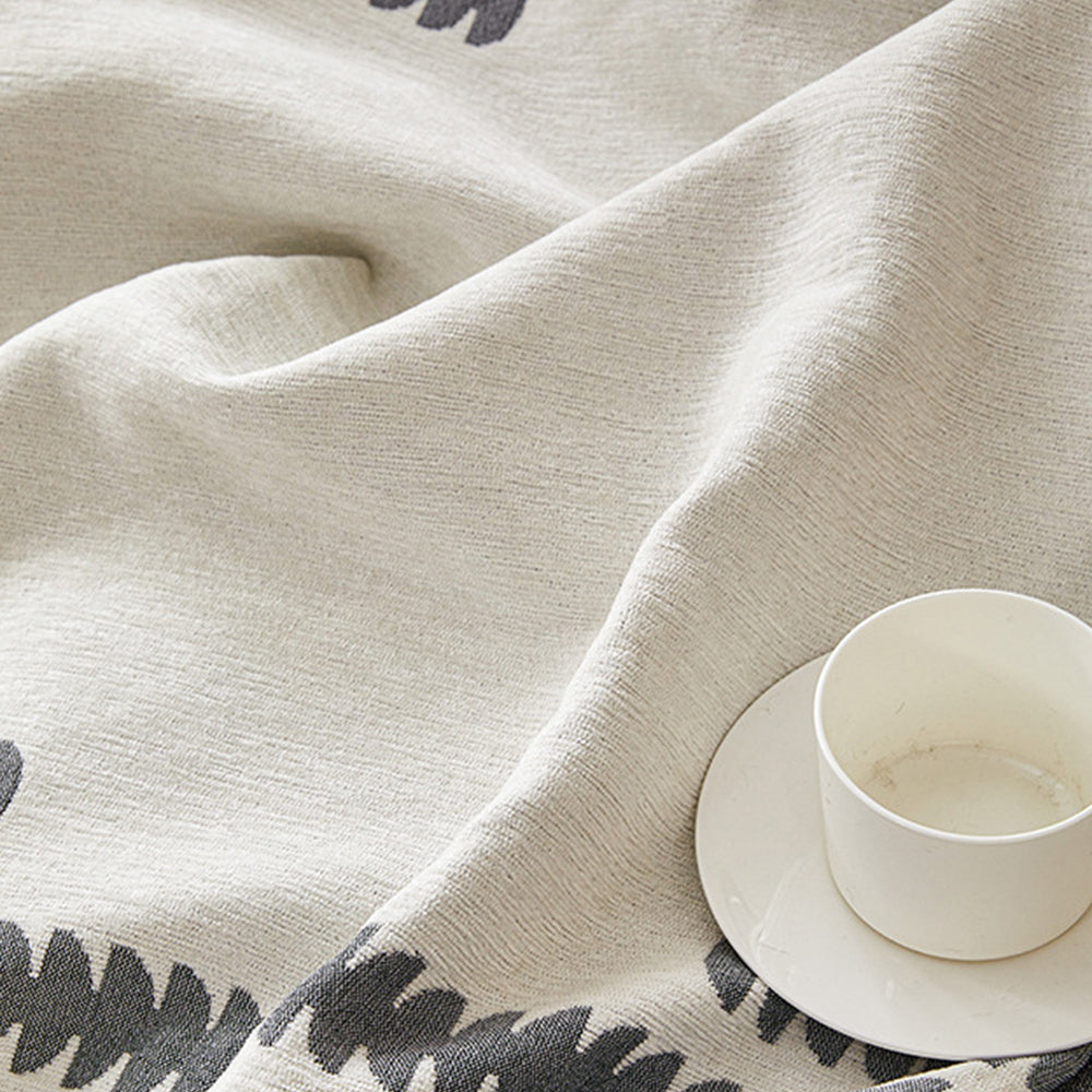 Reversible Sofa Couch Cover Boho Chenille Blanket Gray