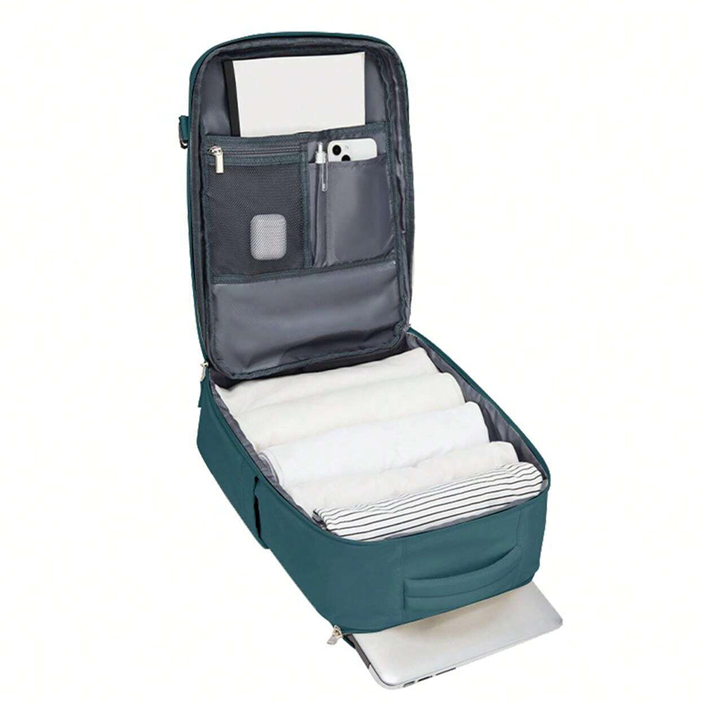 Expandable Travel Backpack Large Water-Resistant Carry on Backpack with Shoe Compartment Green