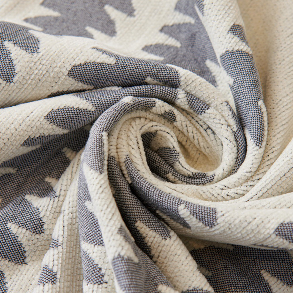 Reversible Sofa Couch Cover Boho Chenille Blanket Gray