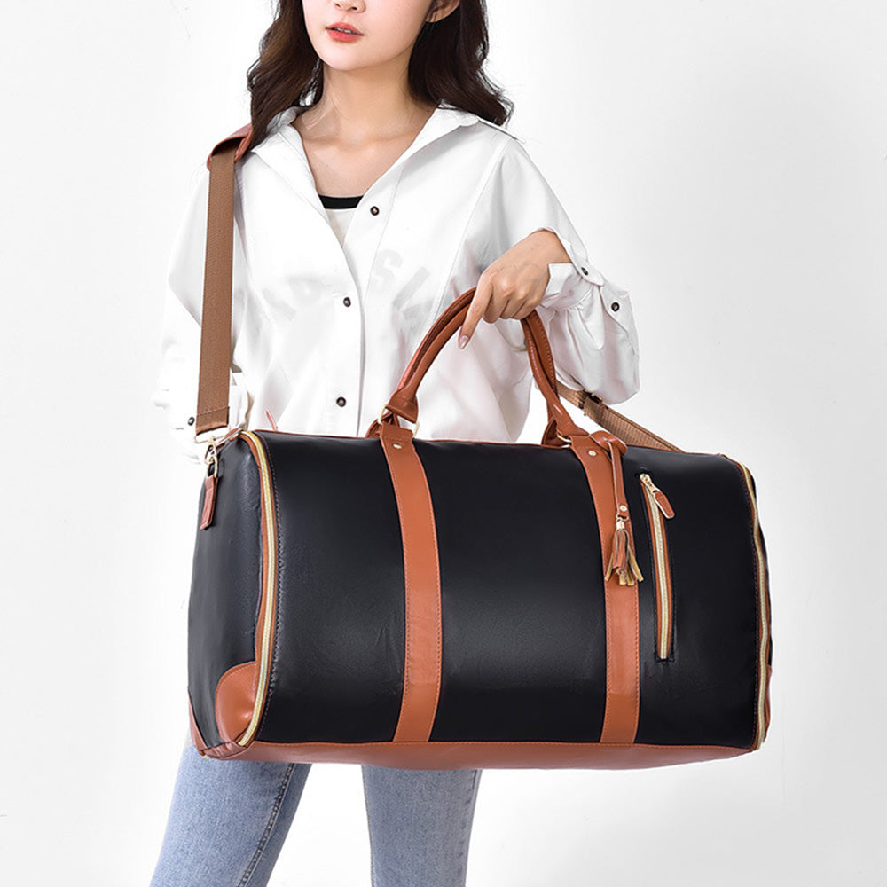 Foldable Duffel Bag Travel Garment Bag with Mini Pocket Black