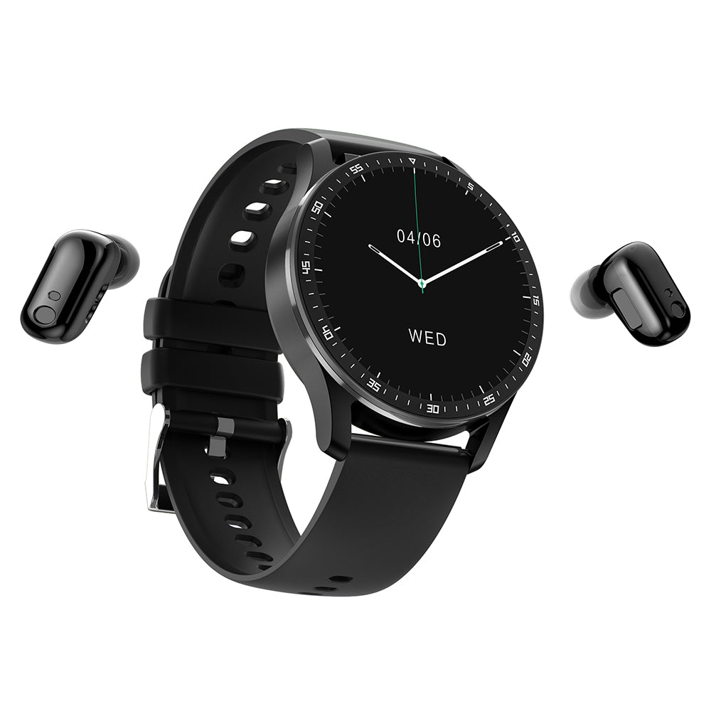 Smart Watch with Earbuds X7 Smart Watch Touch Screen Sports Fitness Tracker Heart Rate Monitor with TWS Bluetooth Earphones -Black