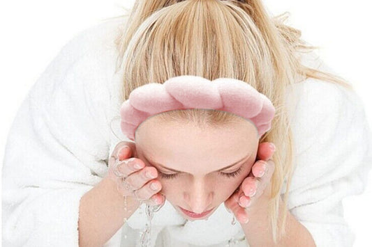 Women Mimi And Co Spa Headband Sponge Washing Face Makeup Skincare Puffy Headband-Pink
