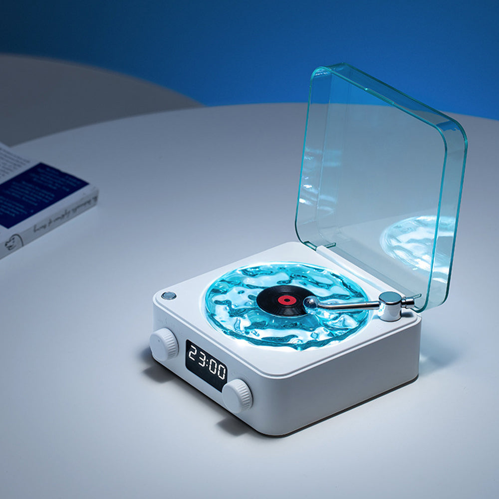 Wireless Waves Vinyl Player Mini Bluetooth Speaker Vinyl Record Player White
