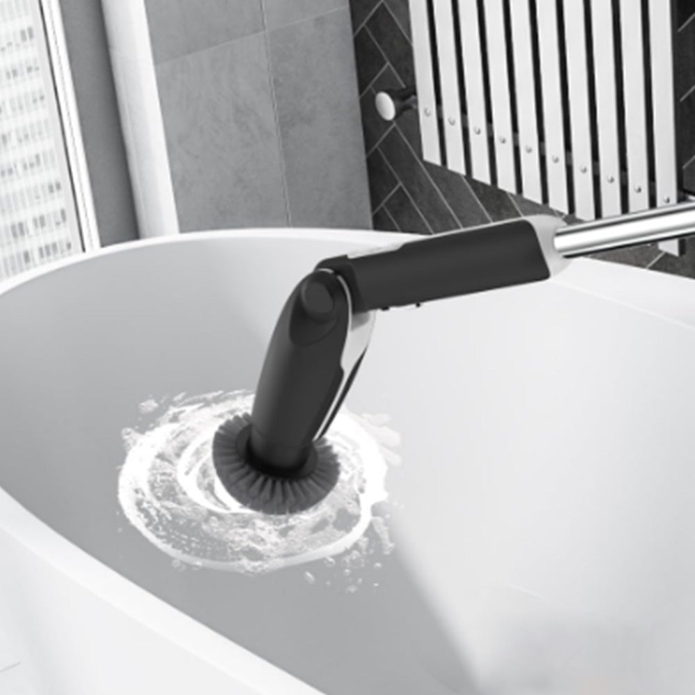 Long Handle Electric Spin Scrubber with 4 Adjustable Angles and 8 Brush Heads