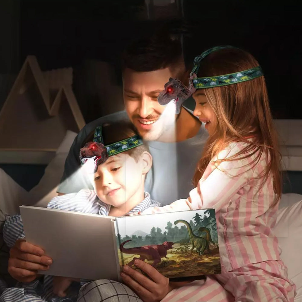 Dinosaur Headlamp Rechargeable LED Headlamps for Kids Flashlights Camping Gear
