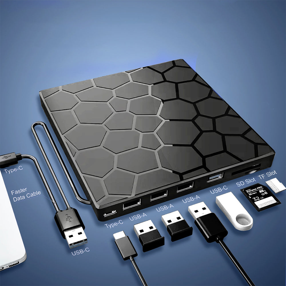 External DVD Drive 7-in-1 USB3.0 CD Burner Writer Disk Drive