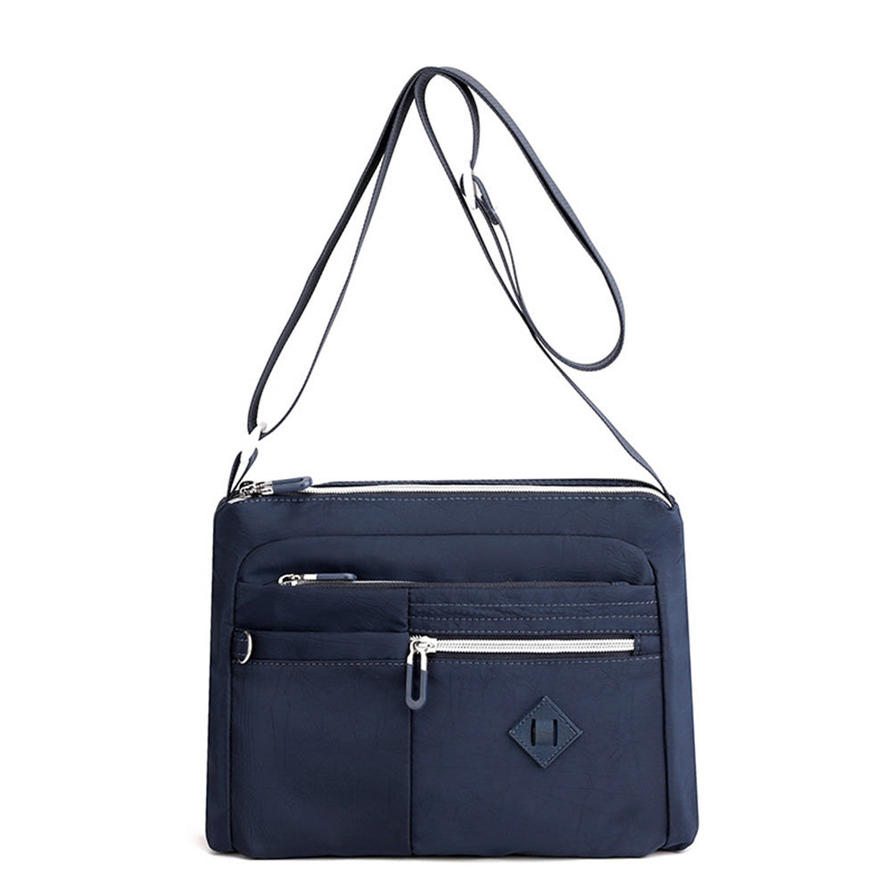 Multi-Pocket Crossbody Bag for Women Water Resisant Shoulder Bag Messenger Bag Casual Nylon Purse Handbag Navy