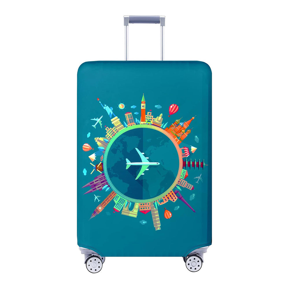 Elastic Protective Luggage Cover Stretchable Travel Suitcase Protector Green