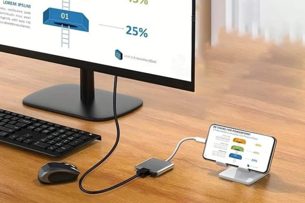 2Pcs 3 in 1 USB-C to HDMI Adapter Docking Station with USB 3.0 Ports for MacBook Lenovo