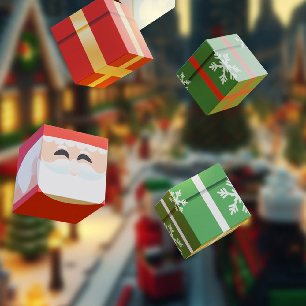 Magnetized Building Blocks for Kids Christmas Themed STEM Learning Cubes Style 1