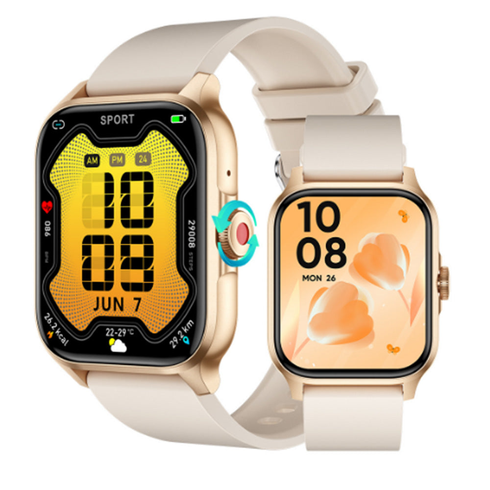 Bluetooth Smart Watch 1.85in HD Fitness Watch with 100+ Sports Modes Heart Rate Sleep Monitor for iOS Android Gold