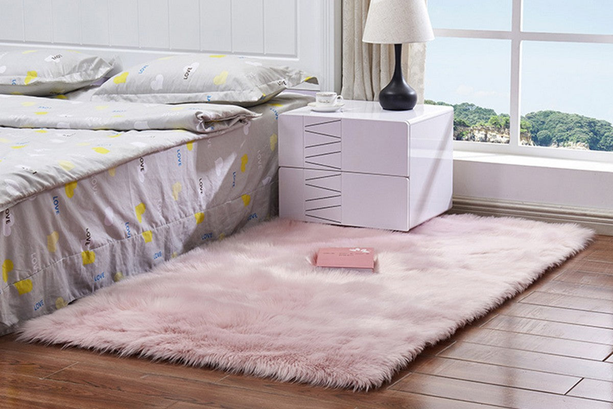 Soft Modern Indoor Shaggy Area Rug for Bedroom Livingroom Home Decorative-Pink