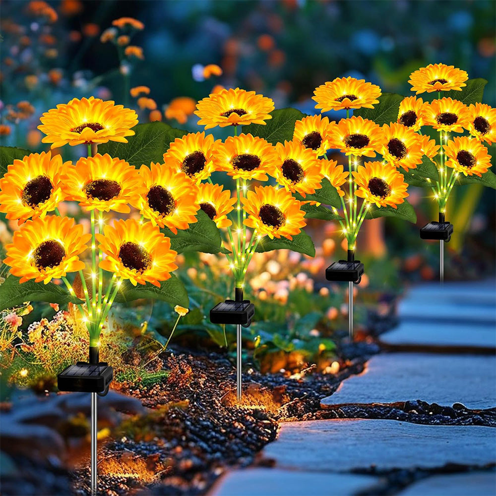 2PCS Solar Sunflower Lights ââ‚?Waterproof Outdoor Garden & Patio Decor