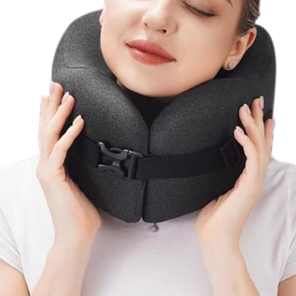 Travel Airplane Pillow Set Memory Foam Neck Pillow Eye Mask Earmuffs Travel Essentials Accessories