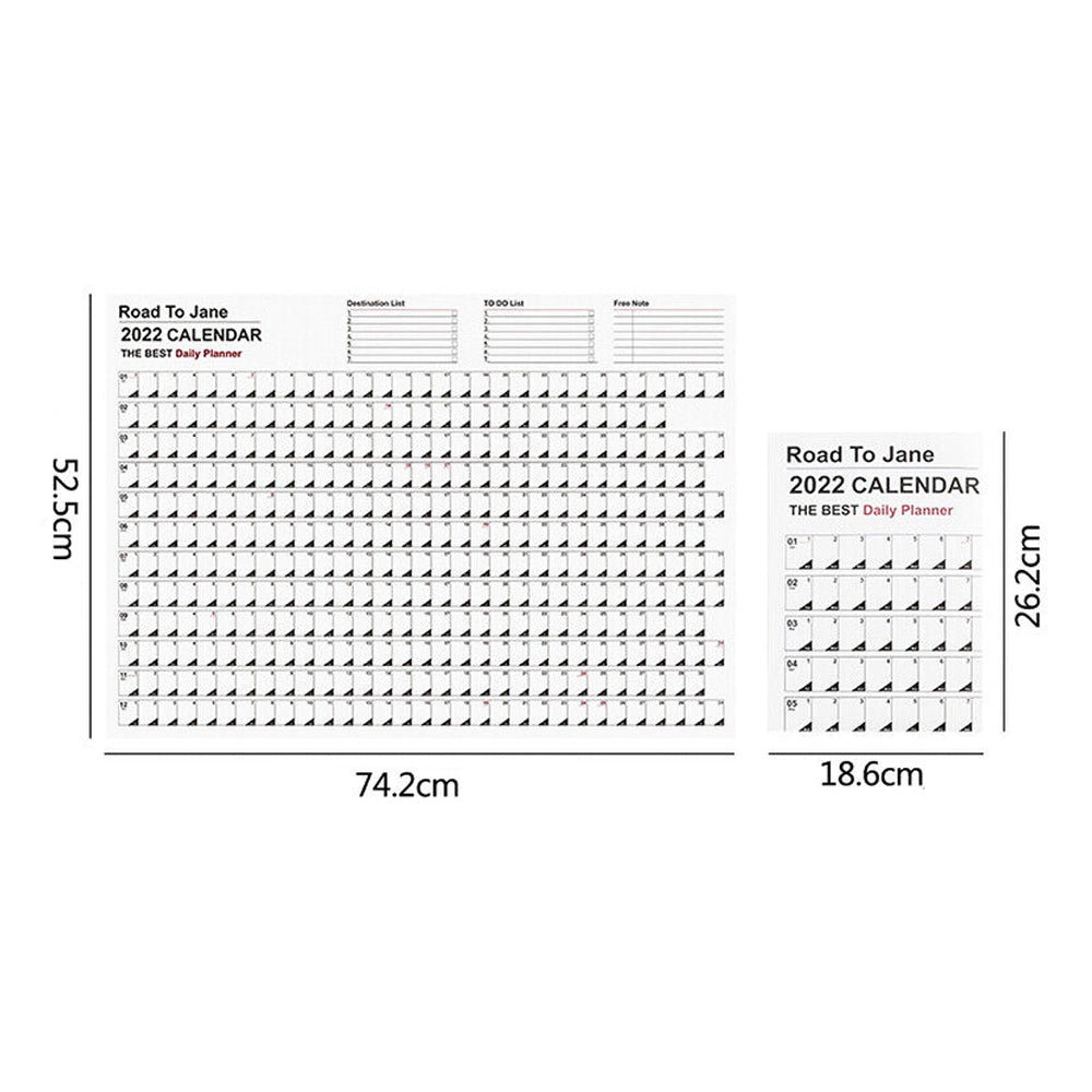 2024 Annual Wall Calendar Wall Planned Day Daily Schedule Countdown Calenders