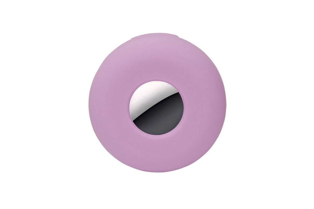 Dog Collar Anti-Lost Silicone Tracker Protective Case Cover Compatible With Apple Airtag-Purple