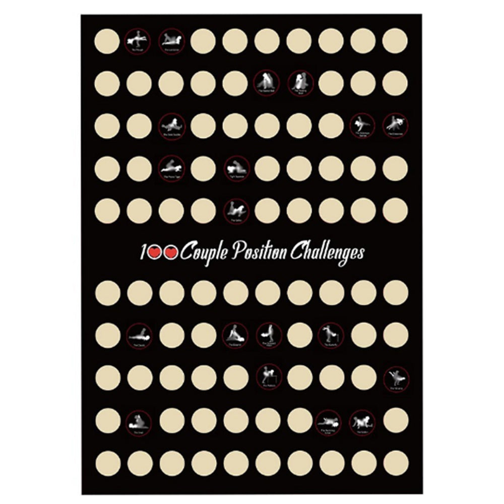 100 Scratch-off Date Night Ideas Couples Position Challenge Poster