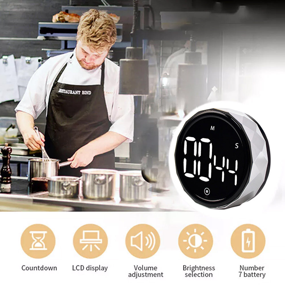 Digital Display Kitchen Timer Countdown Countup Cooking Alarm White