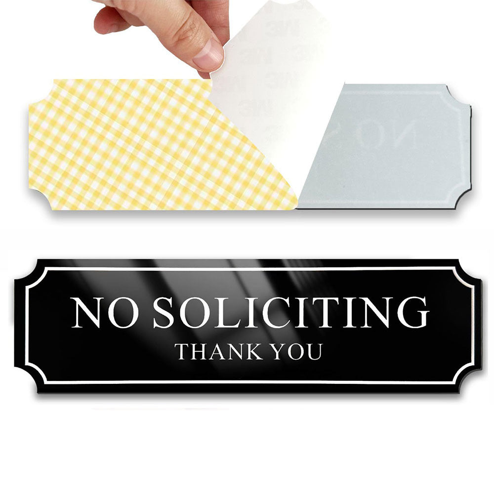 2Pcs No Soliciting Sign for House, Home, and Office No Solicitation Sign White