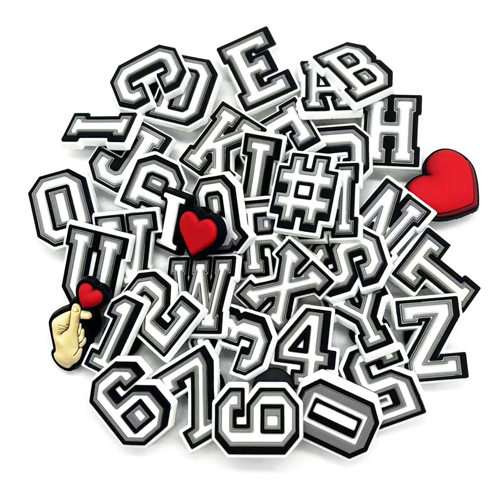 40Pcs Alphabet Number Shoe Charms PVC Letter Decorations for Perforated Garden Clogs