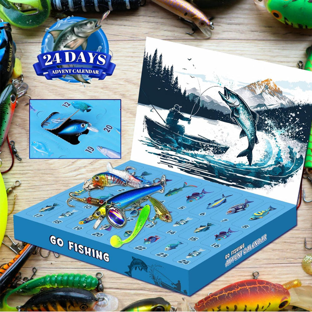 24 Days Christmas Countdown Fishing Lures Set Christmas Advent Calendar Xmas Surprise Fish Tackle Set