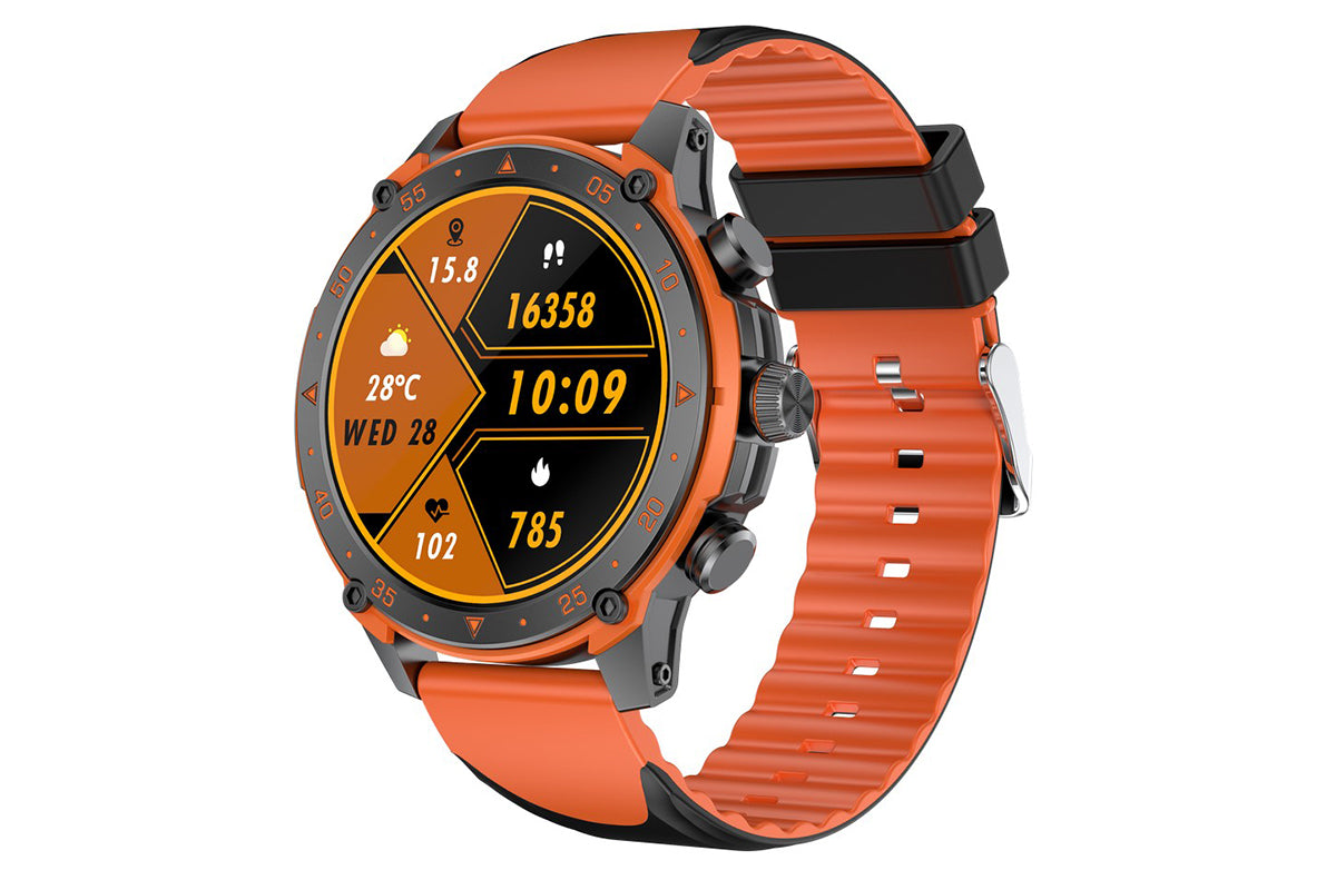Smart Watch 1.43-Inch Fitness Watch with 24H Heart Rate Blood Pressure Blood Oxygen Female Physiological Flashlight Activity Tracker-Orange