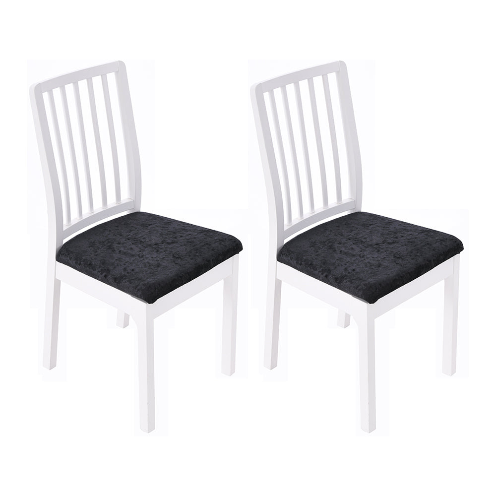 2Pcs Velvet Dining Chair Seat Covers Stretch Chair Seat Cushion Cover -Black