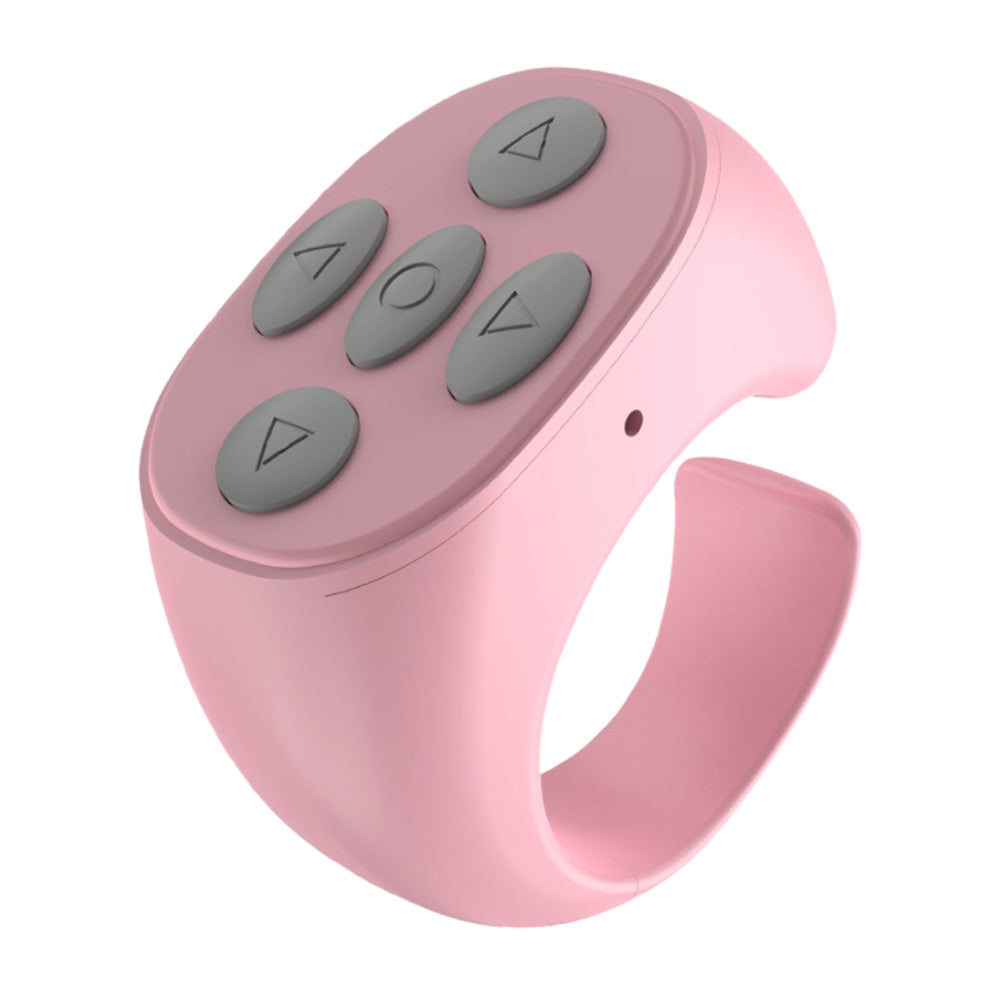 Wireless Page Turner Bluetooth Ring Remote Control Fingertip Selfie Video Controller for Smart Phone Pink