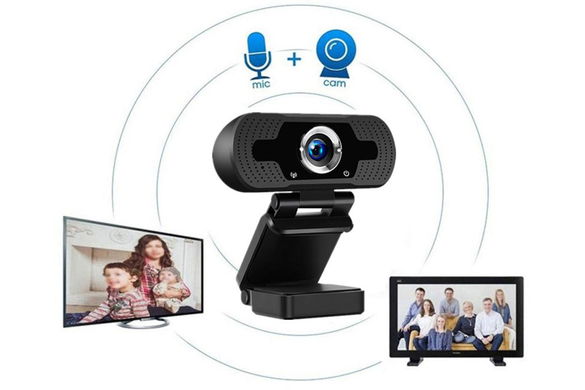 1080P HD Webcam with Microphone Privacy Cover USB Webcam for Zoom Skype Teams