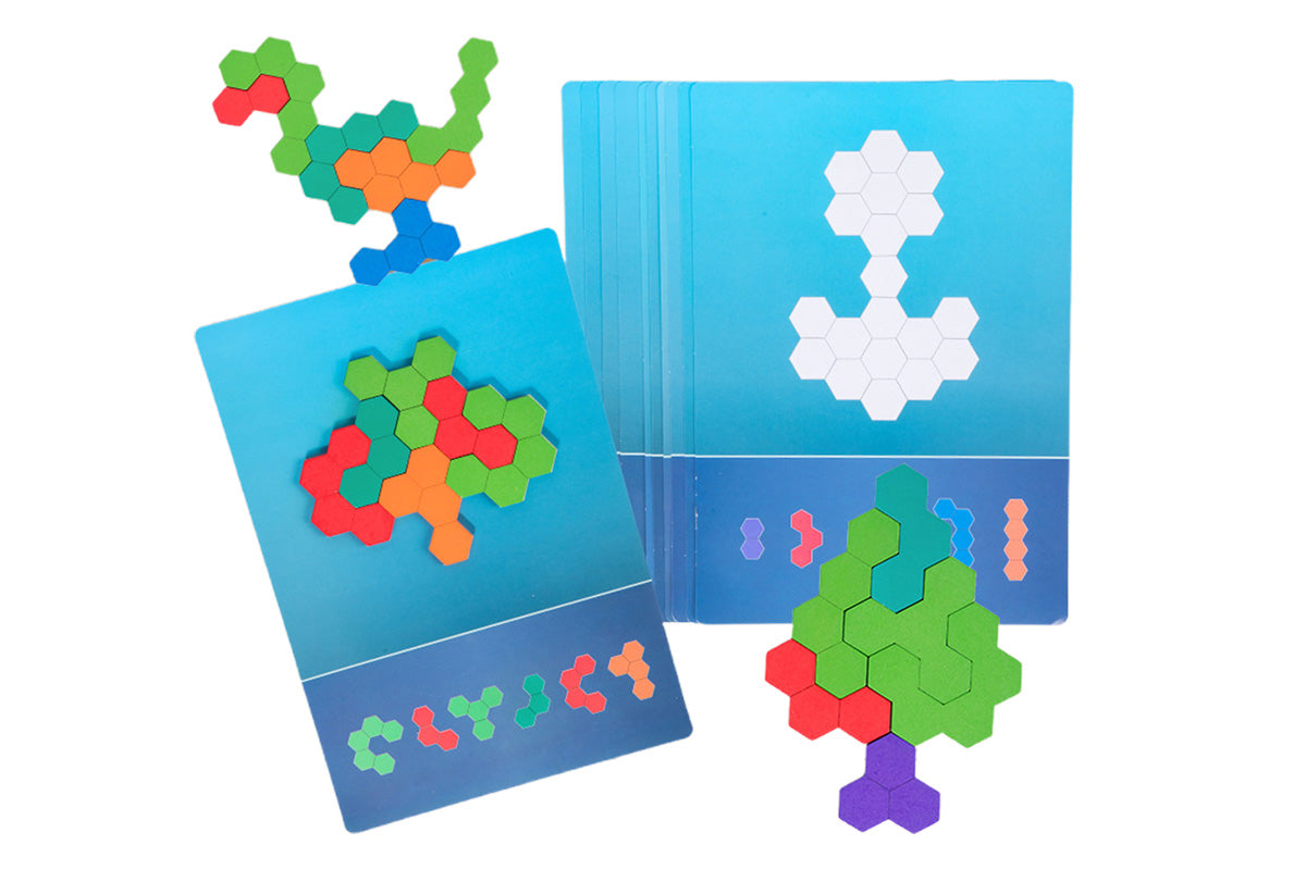 Wooden Tangram Puzzle Set STEM Educational Logic IQ Game Montessori Toy
