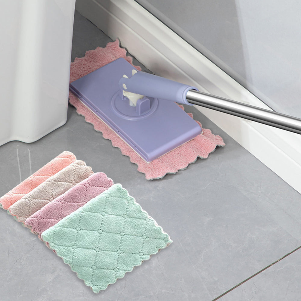 Mini Lazy Floor Cleaning Flat Mop Multi-Functional Self-Squeeze Face Towel Mop Purple
