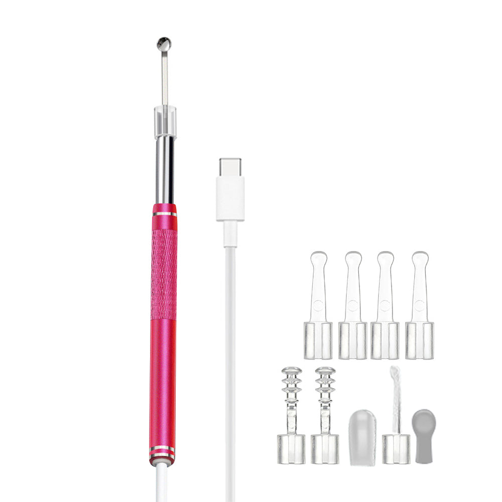 Ear Wax Removal Endoscope Earwax Remover Tool Ear Camera Ear Otoscope with 6 LED Lights -Red