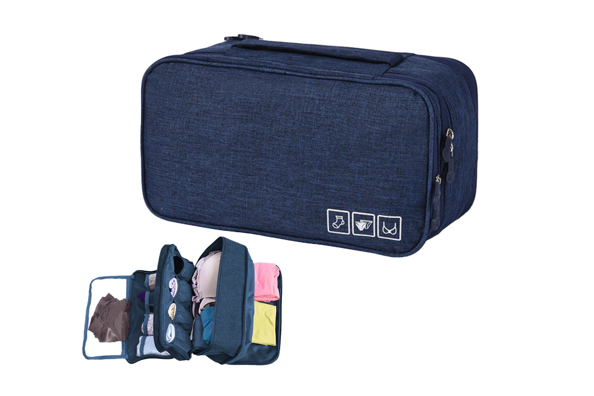 Polyester travel large capacity Clothing Storage Bag-Navy blue