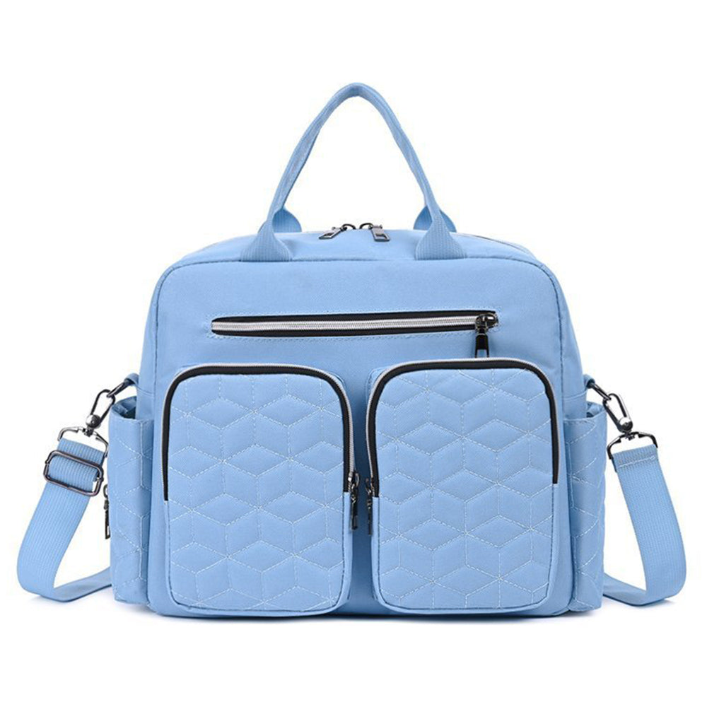 Large Mummy Bag Multi-Pocket Travel Nappy Tote Shoulder Bag Sky Blue