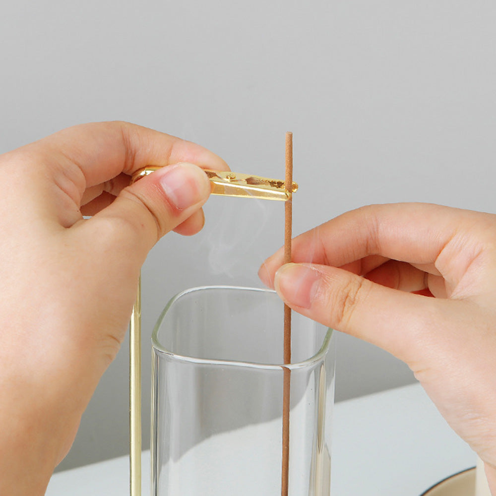 Anti-Ash Incense Holder  Glass Incense Burner with Wooden Base Meditation Yoga Spa Room Decor