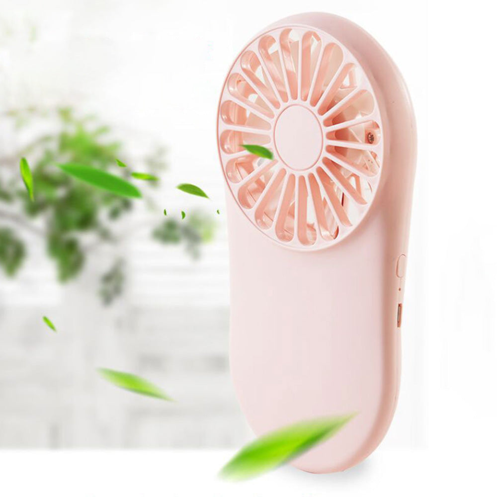 Portable Handheld Mini Fan Rechargeable USB Cooling Fan for Travel Hiking Camping Pink