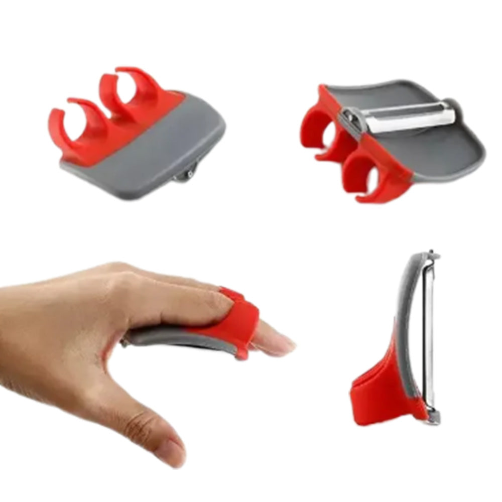 4Pcs Fruit Vegetable Peeler Double Finger Grip Cutter Slicer Kitchen Tools Red