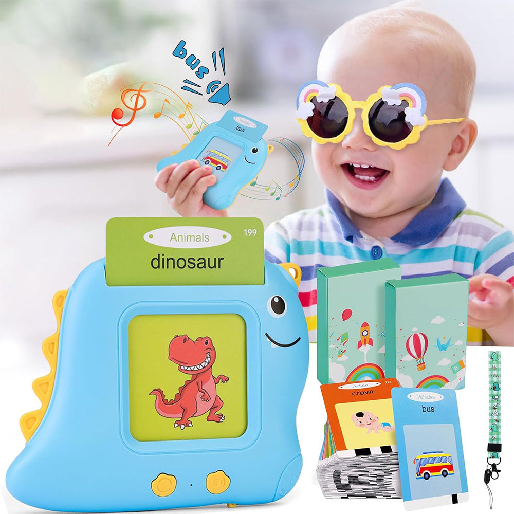 Kids 224 Words Talking Flash Cards Set Preschool Words Learning Cards Toy Blue