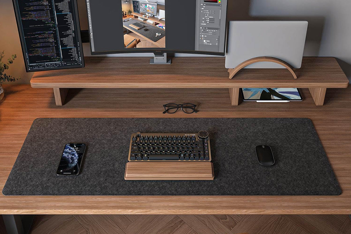 Large Felt Desk Mat Non Slip Keyboard and Mouse Pad Desk Protector for Computer Office Home