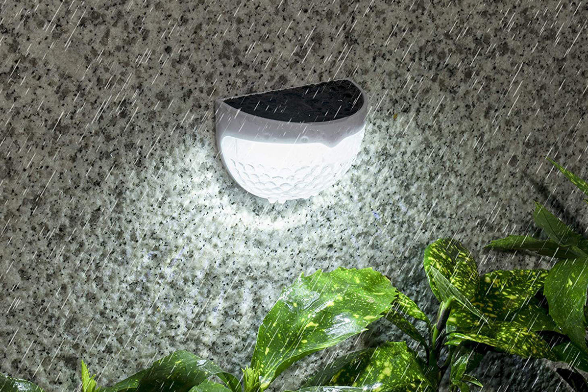4Pcs Solar Fence Lights Outdoor Solar Deck Lights Solar Step Lights -White and Cold Ligth