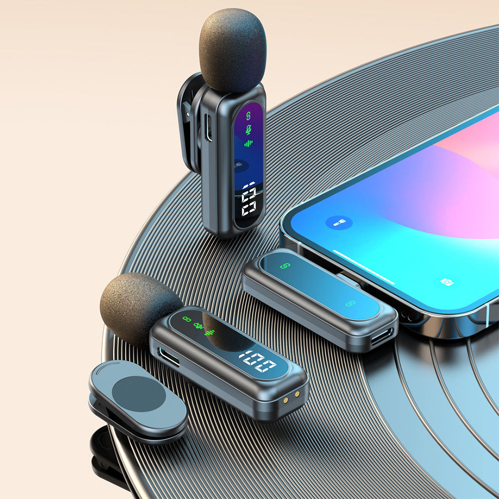 Wireless Lavalier Microphone ââ‚?Magnetic Mini Mic with LED for Phones