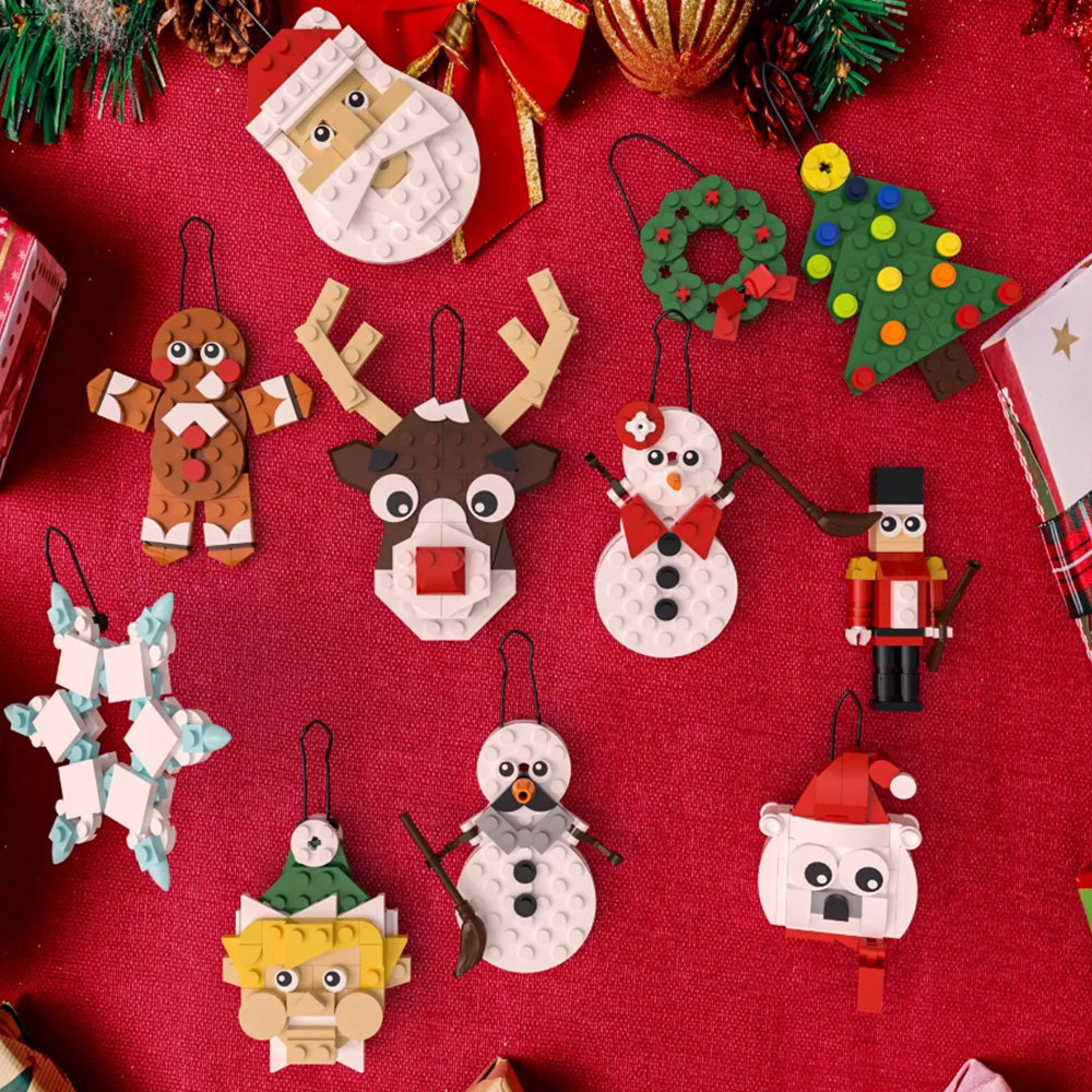 11-in-1 Christmas Ornaments Building Sets Snowman Santa Xmas Tree Ornament Decor