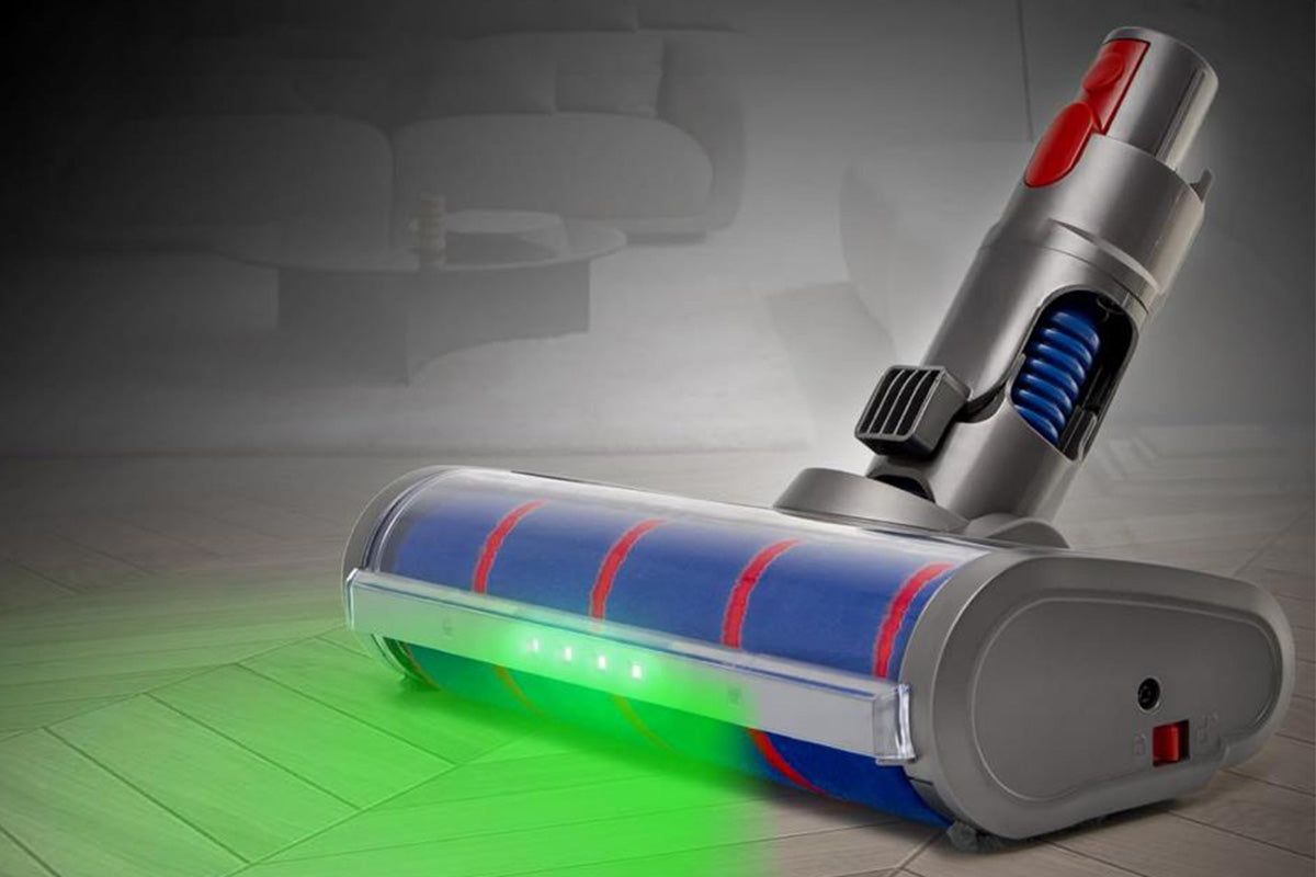 Vacuum Soft Roller Brush Head for Dyson V7 V15 Hardwood Floor Cleaner with LED Light