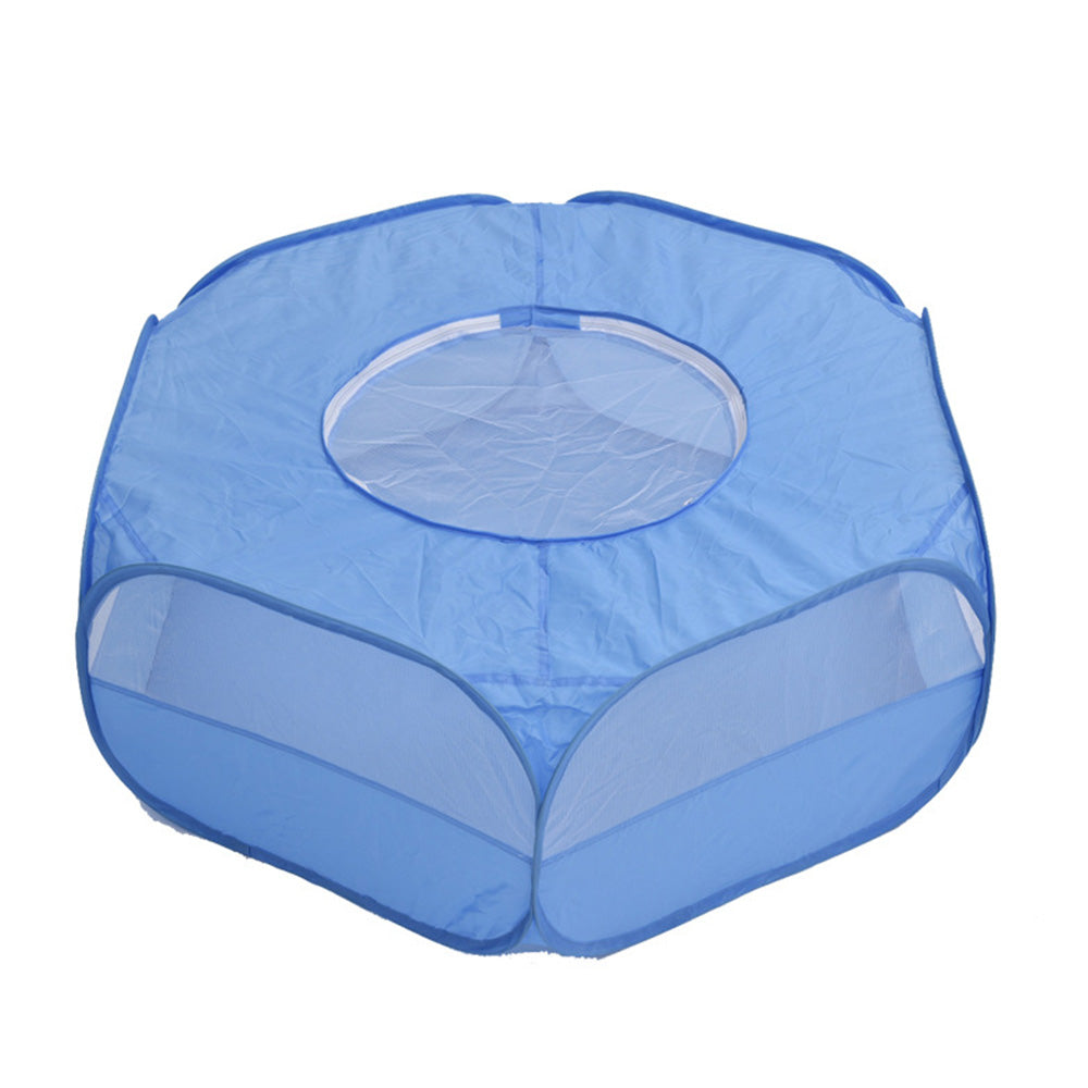 Portable Pop-Up Small Animal Playpen Foldable Pet Tent for Chick Hamster Rabbit Blue