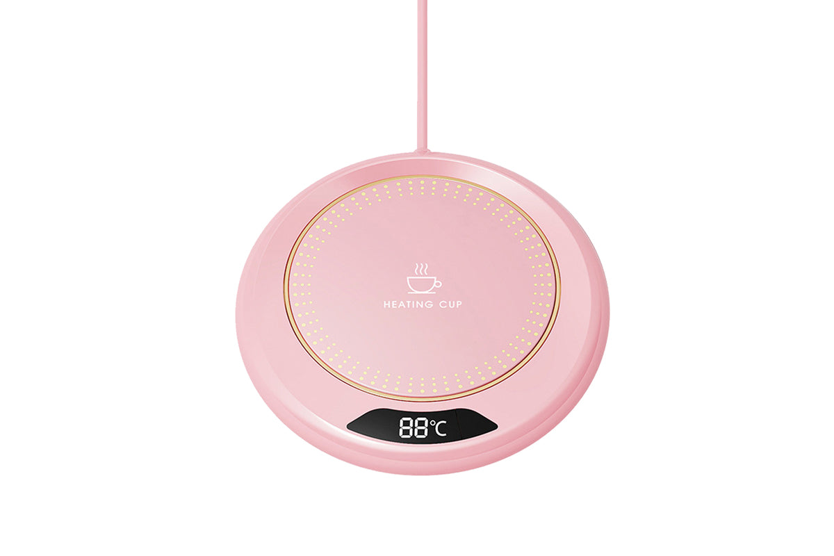 USB Electric Coffee Mug Warmer with 3 Temp Settings Pink