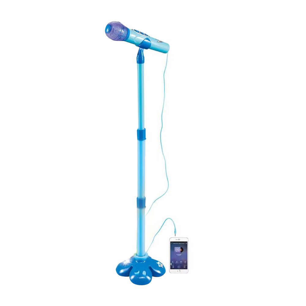 Kids Karaoke Machine with 1 Microphone Adjustable Stand Child Music Play Toy Blue