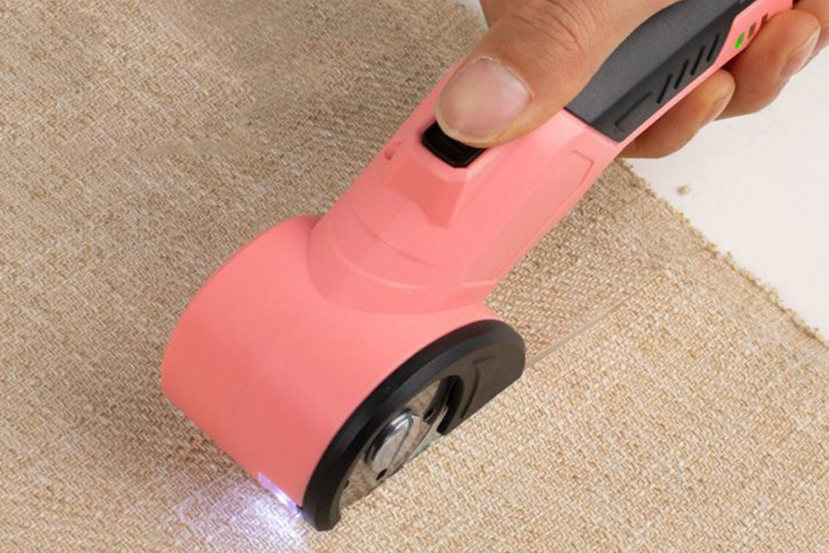 USB Cordless Electric Scissors Rechargeable Fabric and Cardboard Cutter-Pink
